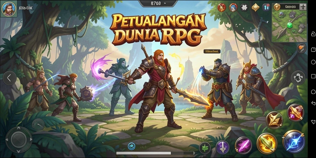 Tampilan gameplay seru di dunia RPG yang luas dan penuh tantangan.