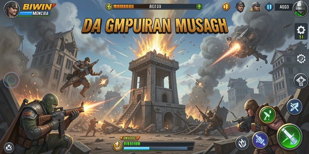Gameplay BIWIN yang menegangkan di medan pertempuran Tower Defense.