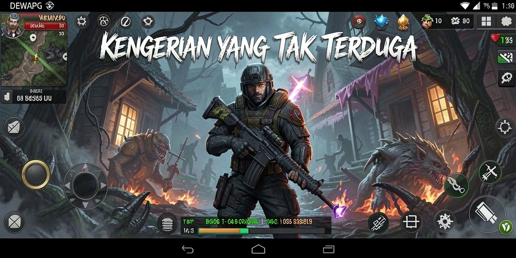Gameplay menyeramkan DEWAPG dalam suasana gelap dan menegangkan.