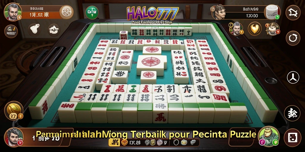 Tampilan gameplay menawan dari HALO777 dengan ubin Mahjong yang berwarna-warni.