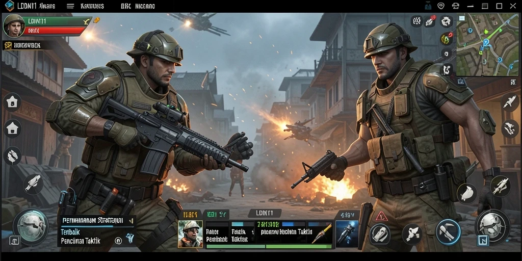 Screenshot gameplay LDN11 dengan aksi taktik seru dan menegangkan.