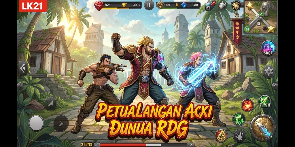 Tampilan seru dari gameplay ARPG di LK21 yang menantang.