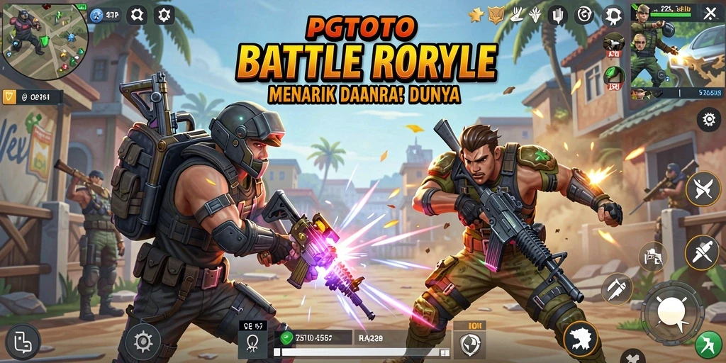 Tampilan aksi seru dari gameplay PGTOTO Battle Royale.